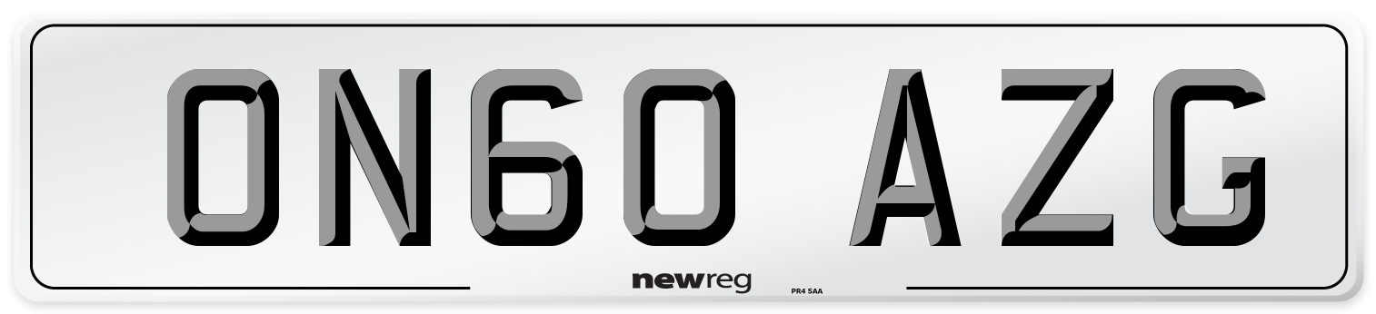ON60 AZG Number Plate from New Reg